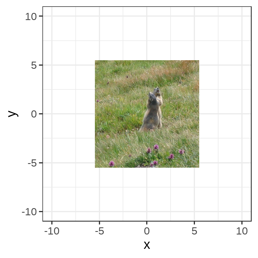 Use of an image with size = 0.5 with ggplot2